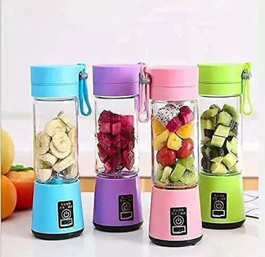 Portable USB Rechargeable 6 Blade Juicer Blender 1500mAh Personal Smoothie Maker Bottle Mini Mixer Grinder for Fruit Juice Protein Milk Shakes Travel Gym Multicolor thumbnail 4