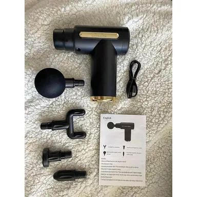 Portable Massage Gun for Pain Relief Deep Tissue Muscle Massager Handheld 6 Speed Body Massage Machine 4 Heads Rechargeable Fitness Recovery Device Bla thumbnail 4