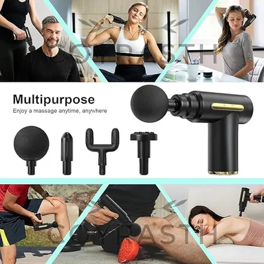 Portable Massage Gun for Pain Relief Deep Tissue Muscle Massager Handheld 6 Speed Body Massage Machine 4 Heads Rechargeable Fitness Recovery Device Bla thumbnail 5