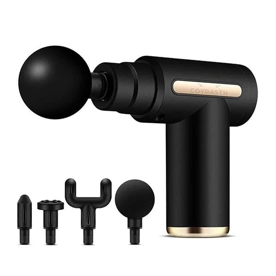 Portable Massage Gun for Pain Relief Deep Tissue Muscle Massager Handheld 6 Speed Body Massage Machine 4 Heads Rechargeable Fitness Recovery Device Bla image 1