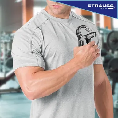Strauss Adjustable Hand Grip with Counter Black 10KG–60KG Resistance Hand Gripper for Home Gym Workouts Forearm Strength Building Exercises for Men & Women India thumbnail 4