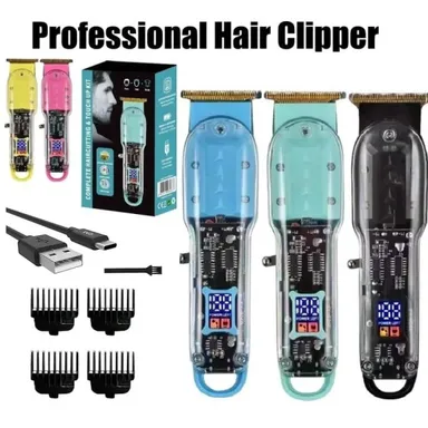 Transparent Battery Powered Micro Shaver & Trimmer for Men USB Rechargeable Portable Grooming Device 180 Minutes Runtime Precision Beard Hair Trimmer  thumbnail 2