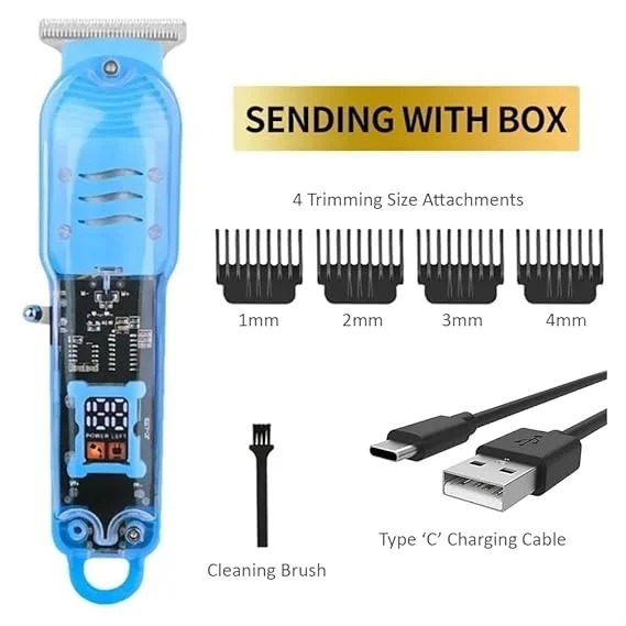 Transparent Mini Electric Shaver and Beard Trimmer for Men USB Rechargeable Portable Grooming Device 180 Minutes Runtime Precision Hair Clipper Travel Shaver image 2