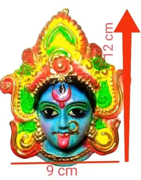 Handcrafted Maa Kali Wall Hanging Idol Decorative Hindu Goddess Kali Face Mask for Home Temple Puja Room Entrance Spiritual Vastu Protection Wall Decor image 1