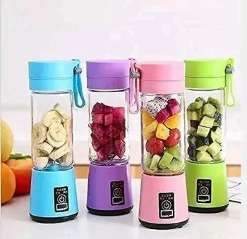 Portable 6-Blade Juicer Blender with Built-in Jar Juice Mixer Bottle USB Rechargeable Personal Size Juicer Grinder for Juices Protein Milk Shakes Multicolour Multicolour Wild Rose image 4