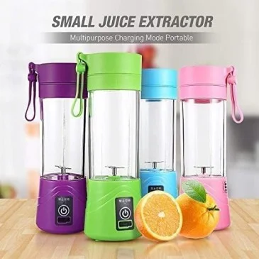 Portable 6-Blade Juicer Blender with Built-in Jar Juice Mixer Bottle USB Rechargeable Personal Size Juicer Grinder for Juices Protein Milk Shakes Multicolour Multicolour Wild Rose image 6