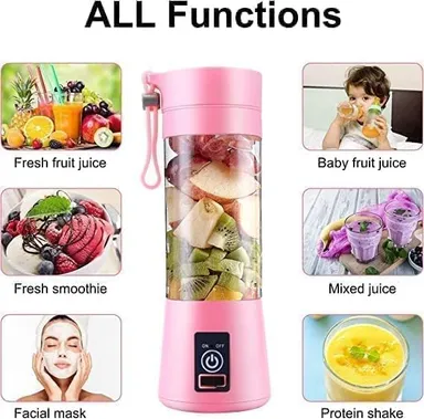 Portable USB Rechargeable 6-Blade Juicer Blender with Built-in Bottle Jar Multicolor Personal Smoothie Maker Mini Mixer Grinder for Juice Protein Shake Milkshake Travel Gym Home Use Purple Purple thumbnail 3