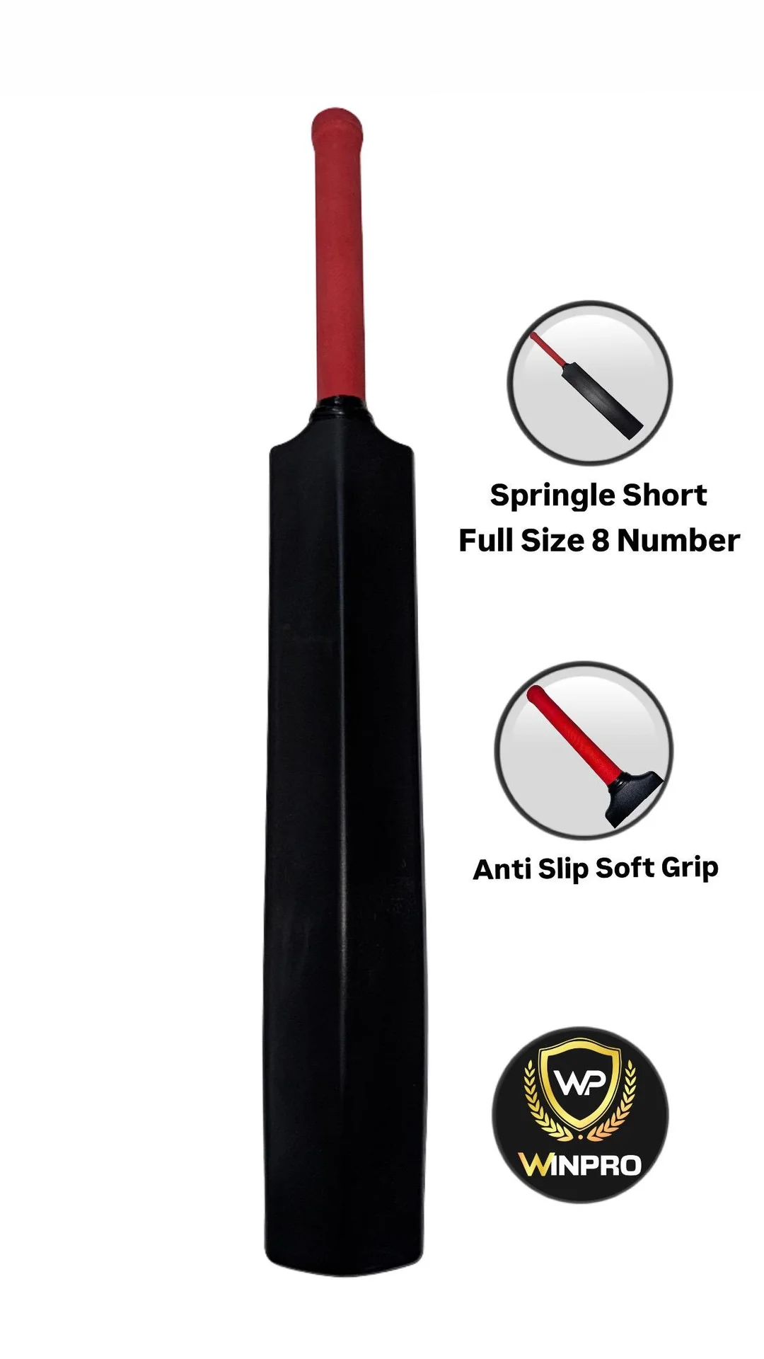WINPRO Plastic Cricket Bat Set with Stumps Base and Connectors Full Size No 8 Lightweight Kids Cricket Kit for Practice Training Garden Backyard Play Set India image 4