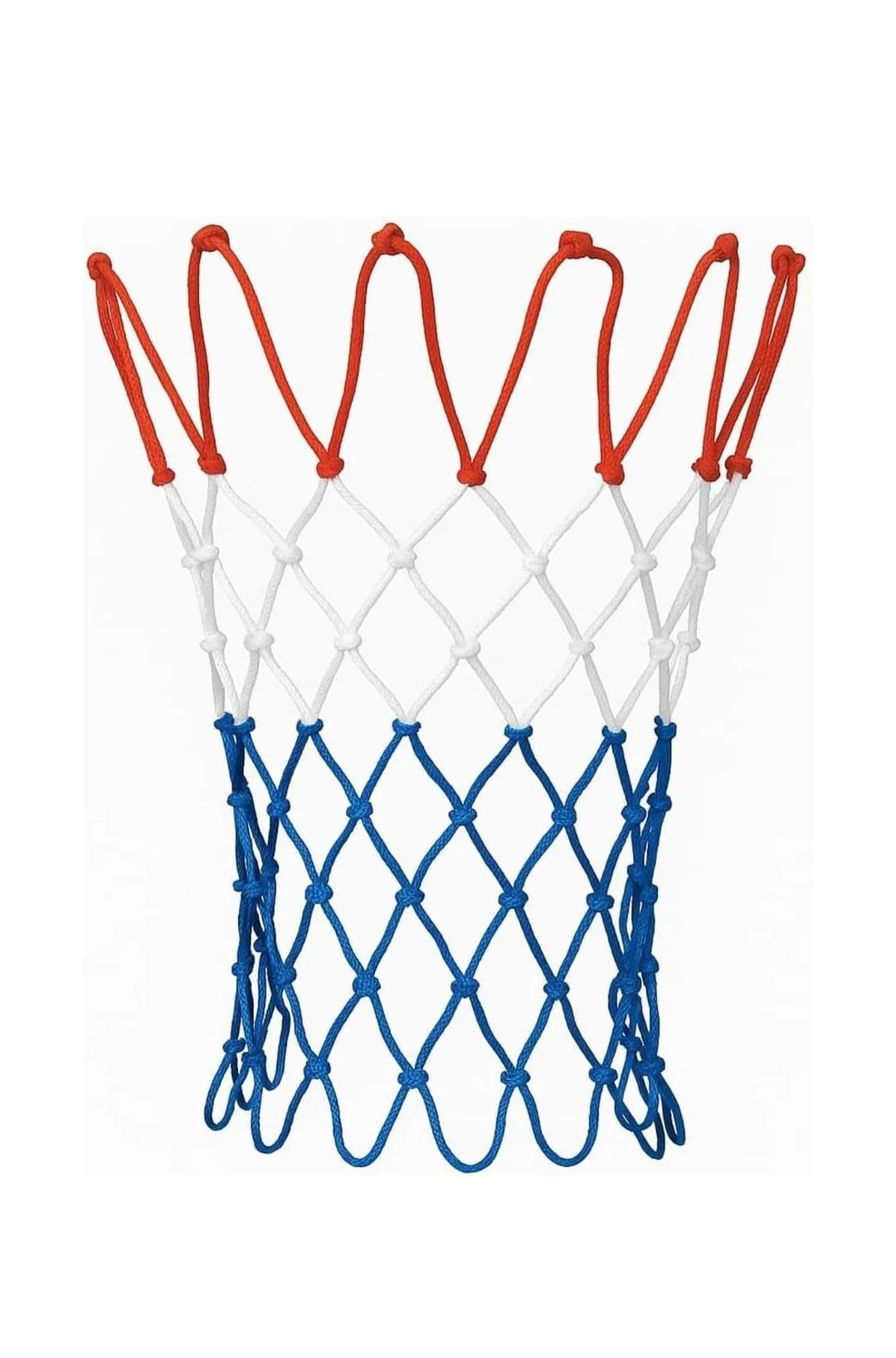 Heavy Duty Basketball Hoop Net Replacement Nylon Tricolour Red White Blue Weatherproof Outdoor Indoor Rim Net for Standard 12 Loop Ring Training Practice Durable Anti-Tangle Net India image 2