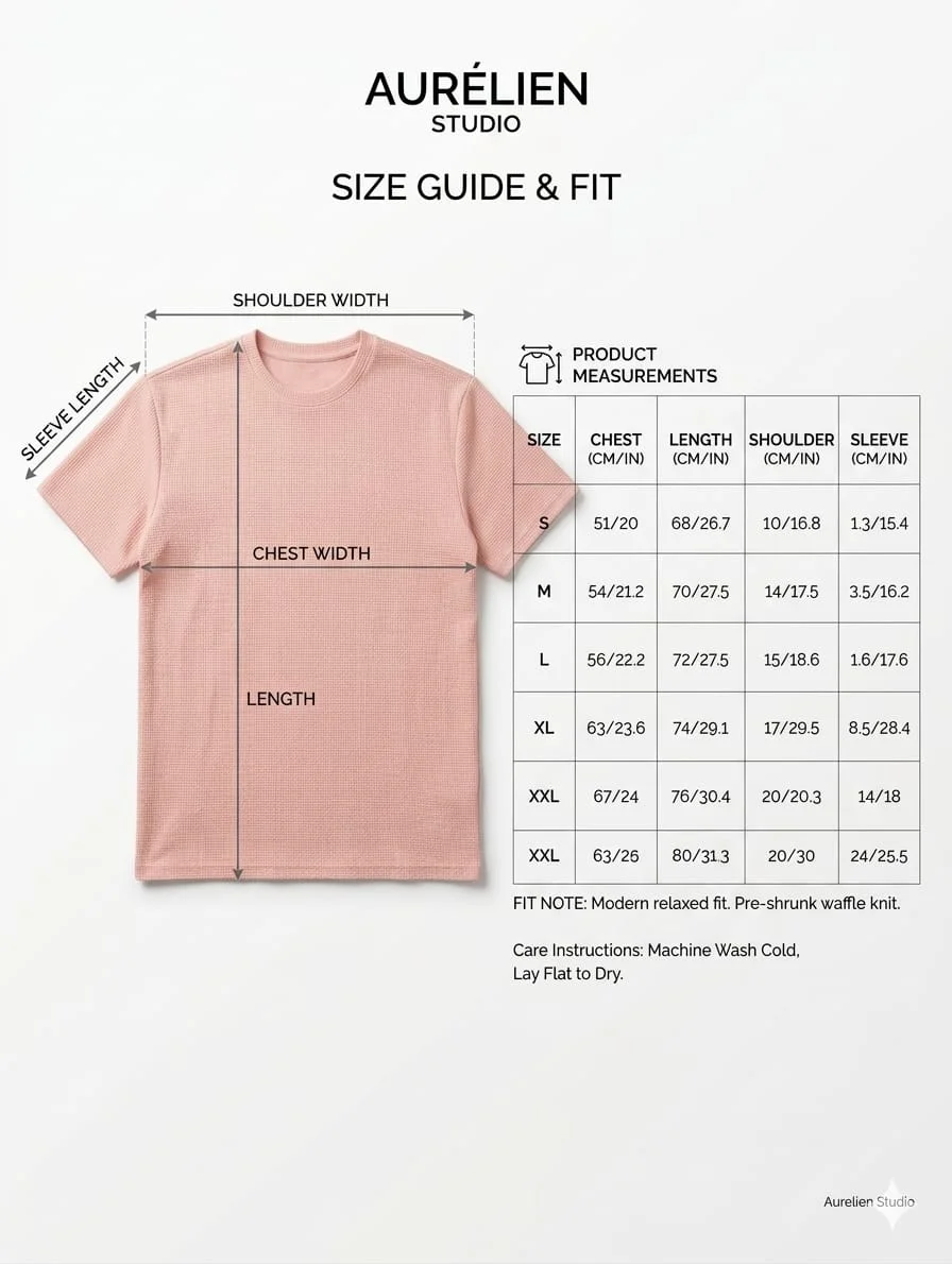Premium Waffle Knit Cotton T Shirt for Men Peach Pink Crew Neck Half Sleeve Relaxed Fit Breathable Summer Casual Wear Solid Textured Tee India image 5