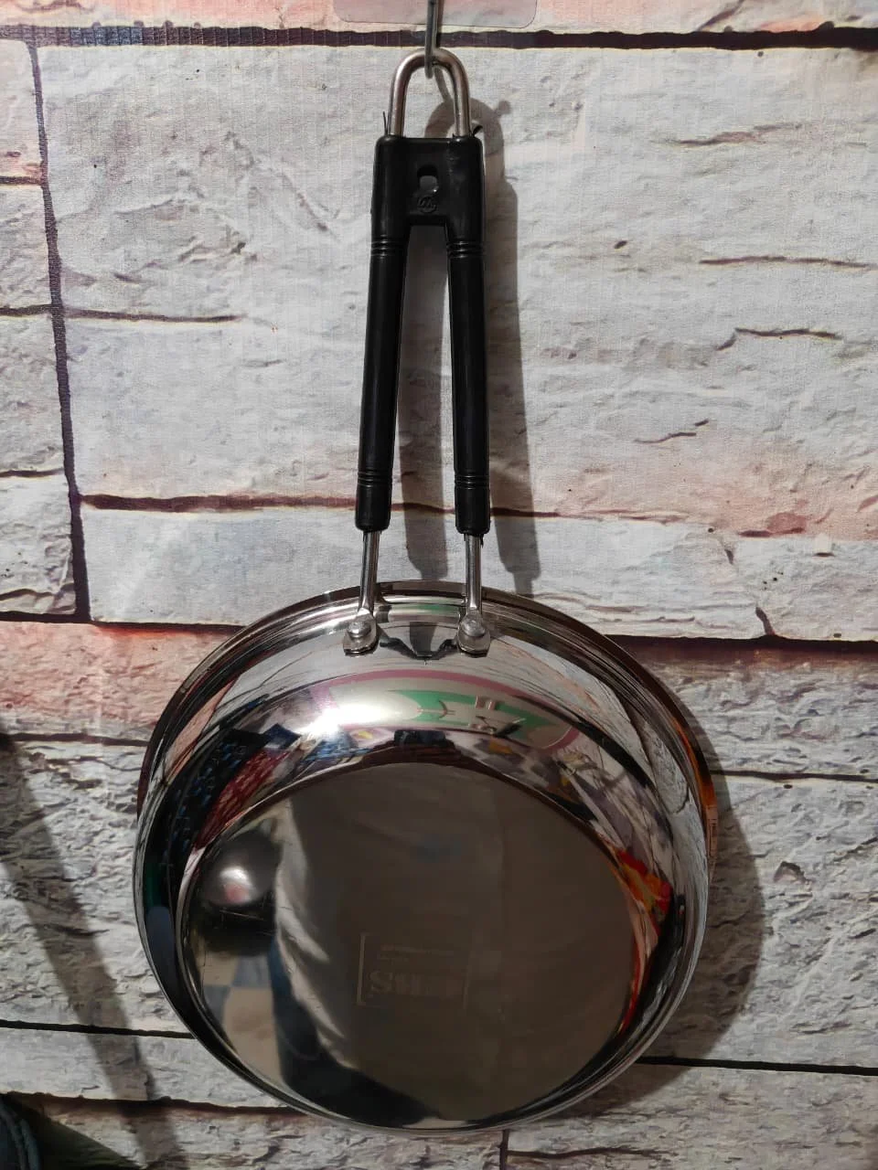 Premium Stainless Steel Kadhai with Stay-Cool Bakelite Handles and Heavy Gauge Induction Bottom Mirror Finish Deep Frying Pan for Daily Indian Cooking Traditional Steel Karahi for Gas and Induction Stove 2 Litre Capacity Silver image 3
