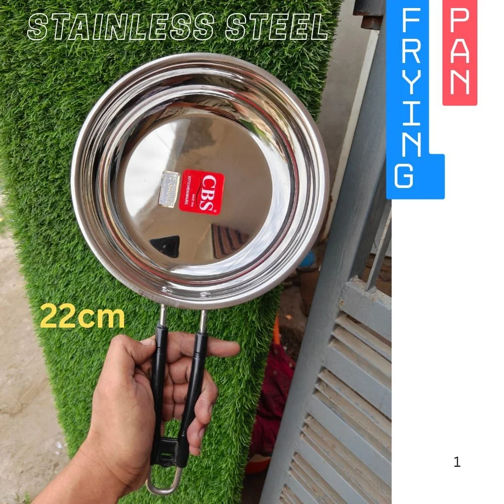 Premium Stainless Steel Kadhai with Stay-Cool Bakelite Handles and Heavy Gauge Induction Bottom Mirror Finish Deep Frying Pan for Daily Indian Cooking Traditional Steel Karahi for Gas and Induction Stove 2 Litre Capacity Silver image 1