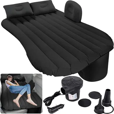 Inflatable Car Air Mattress with 2 Air Pillows Universal Car Sleeping Bed Back Seat Travel Camping Road Trip Sleep Mattress Portable Comfort thumbnail 1
