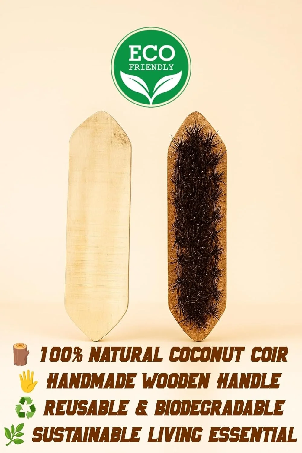 Raw Title Found: Natural Coconut Coir Scrub Brush – 21cm x 5cm | Handmade | Eco Friendly Cleaning Brush for Kitchen & Home Use (Amazon India) image 3