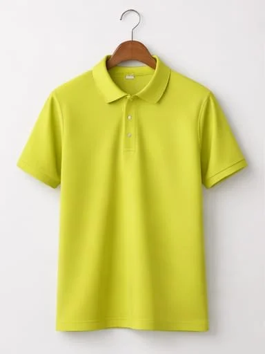 Premium Men's Solid Lime Green Polo Neck Cotton T-Shirt Half Sleeves Regular Fit Casual Summer Wear Breathable Pique Fabric Collar Neck Tee for Men Stylish Plain Soft Lightweight Polo Shirt for Daily Wear Office and Outing India image 1
