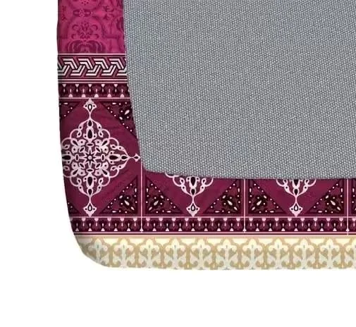 Aarvi Double Queen Fitted Bedsheet 100% Cotton 200 Thread Count Elastic All Around Bed Sheet with 2 Pillow Covers Maroon Ethnic Print Soft Breathable Summer Bedding Set image 2