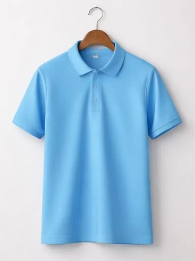 Premium Sky Blue Cotton Polo T-Shirt for Men Half Sleeve Solid Casual Collar Neck Summer Wear Breathable Slim Fit Tee image 1