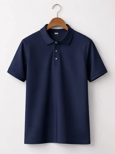 Premium Navy Blue Pique Cotton Polo T-Shirt for Men Regular Fit Half Sleeve Solid Casual Collar Neck Tee Breathable Summer Wear Polo Shirt for Gifting Office and Daily Wear Navy Blue M L XL XXL image 1
