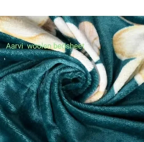Premium Woolen Bedsheet Double Bed Soft Warm Winter Bed Sheet Thick Flannel Blanket Bedsheet King Size Heavy Fleece Bedding Set Cold Weather Comfort India image 3