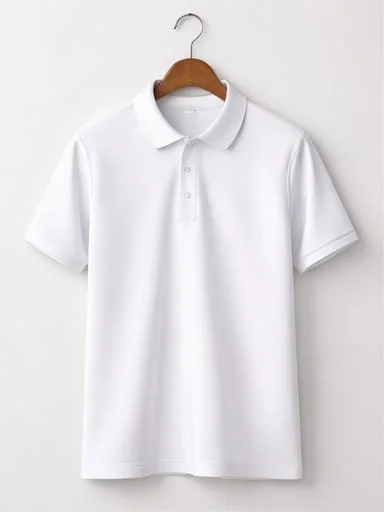 Premium Men White Solid Polo Neck Half Sleeve Cotton Blend T-Shirt | Classic Casual Comfort Fit White Polo Shirt for Men | Durable Breathable Summer Wear Polo Tee for Office & Casual Outings | Essential Plain White Collar Neck T-Shirt India image 1