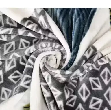 Premium Woolen Bedsheet Double Bed Heavy Winter Warm Bed Sheet Soft Thick Blanket Style Bedding Set for Cold Weather Comfort India King Size Grey Brown Floral Printed thumbnail 1