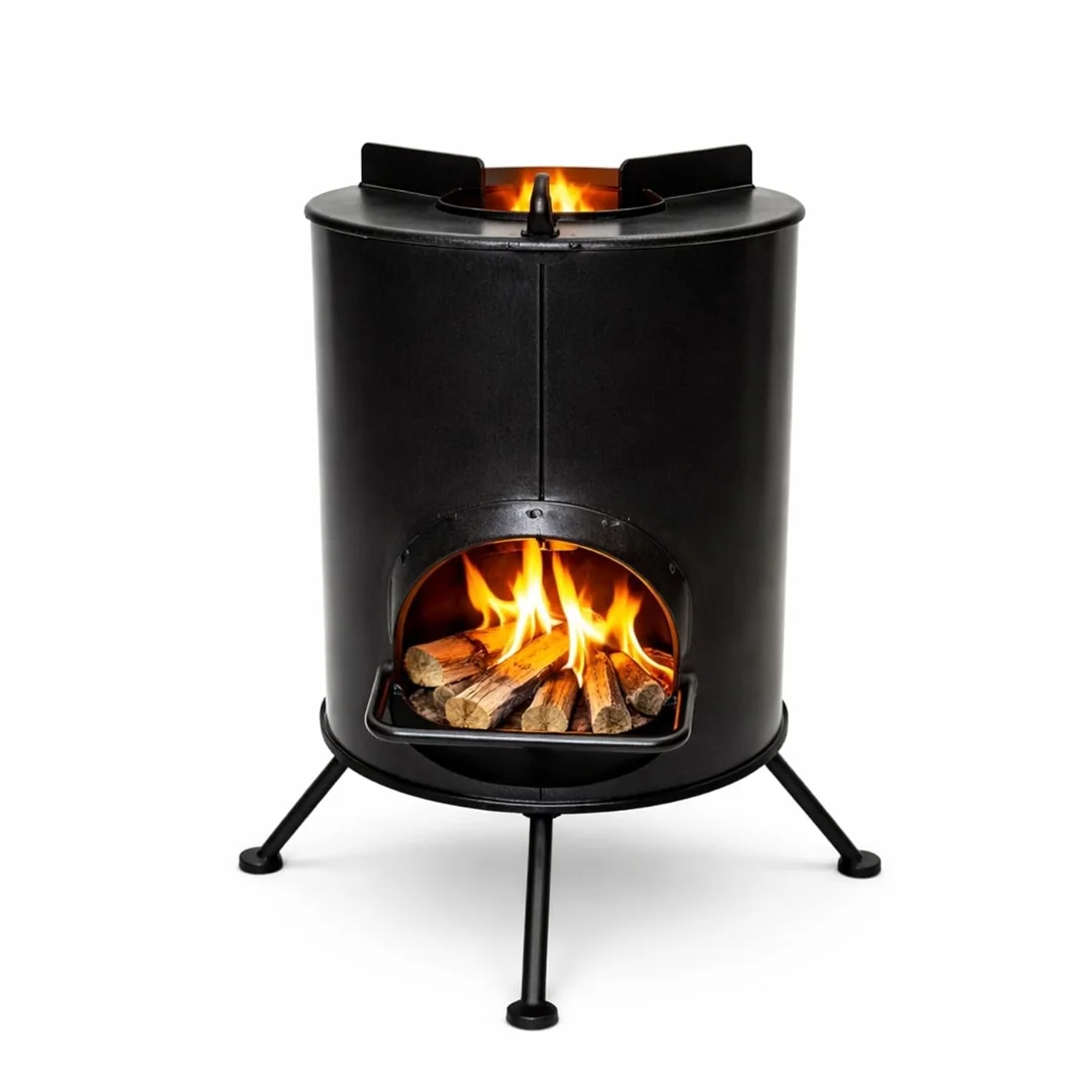 MEEJON Portable Iron Wood Burning Camp Stove Lakdi Ka Chulha Low Smoke Biomass Stove Heavy Duty Outdoor Cooking Stove for Camping Picnic Emergency Use India image 2