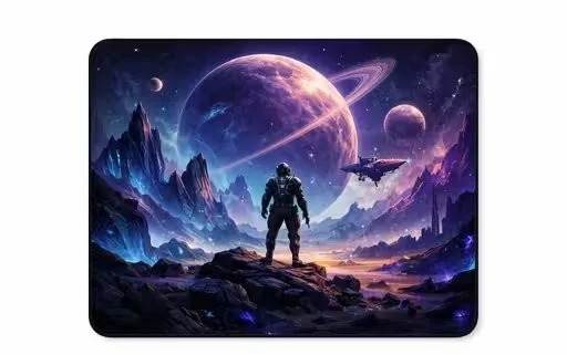 Astronaut in Deep Space Galaxy Large Gaming Mouse Pad Extended XXL Desk Mat for Laptop & PC 900x400mm Anti-Slip Rubber Base Water-Resistant Speed Surface Mousepad for Gamers & Office Work India image 1