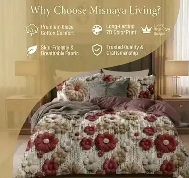 Aarvi Elastic Fitted Bedsheet King Size with Pillow Covers Cotton Soft Breathable Stretchable Mattress Cover Printed Double Bed Sheet for All Season Use India thumbnail 2