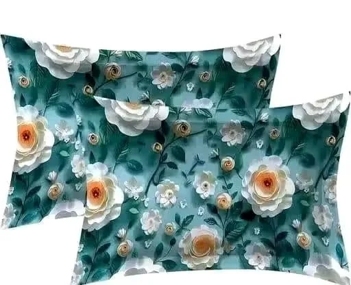 Aarvi Elastic Fitted Cotton Double King Bedsheet 78x72 Inches with 2 Pillow Covers Floral Print 220 TC Superfine Soft Breathable Summer Bed Sheet image 3
