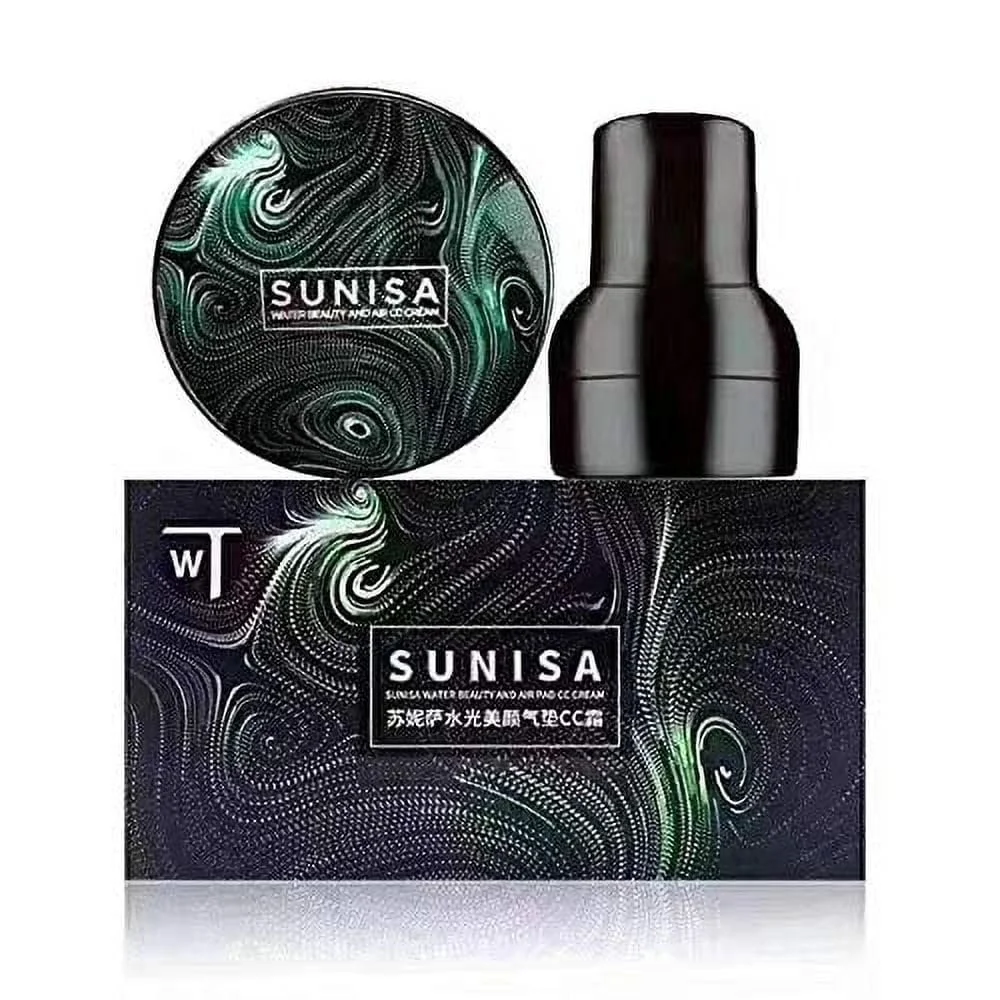 Sunisa Mushroom Head Air Cushion CC Cream Foundation + Coconut Oil Makeup Remover 100ml Combo Waterproof Long Lasting Concealer Moisturising Natural Finish Face Base Makeup Kit image 2