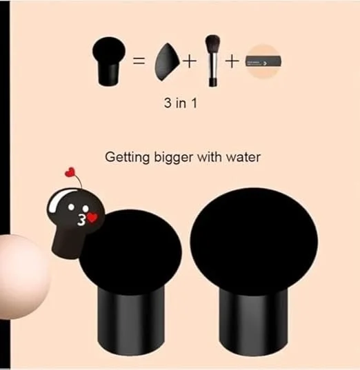 Sunisa Mushroom Head Air Cushion CC Cream Foundation + Coconut Oil Makeup Remover 100ml Combo Waterproof Long Lasting Concealer Moisturising Natural Finish Face Base Makeup Kit image 4
