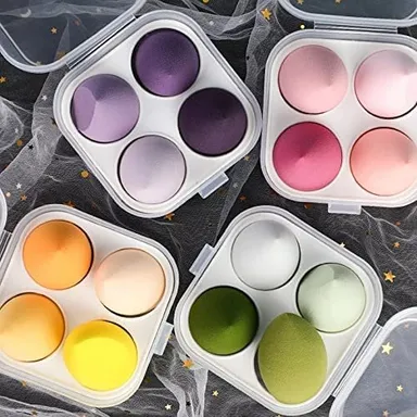 4pcs Soft Makeup Blender Sponge Set with Travel Case Beauty Foundation Blending Puff for Liquid Cream Powder Concealer Contour Cosmetic Applicator Multicolour Beauty Tool thumbnail 2