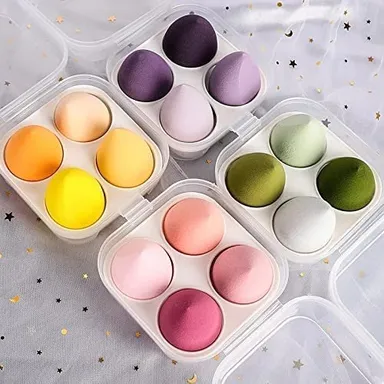 4pcs Soft Makeup Blender Sponge Set with Travel Case Beauty Foundation Blending Puff for Liquid Cream Powder Concealer Contour Cosmetic Applicator Multicolour Beauty Tool thumbnail 3