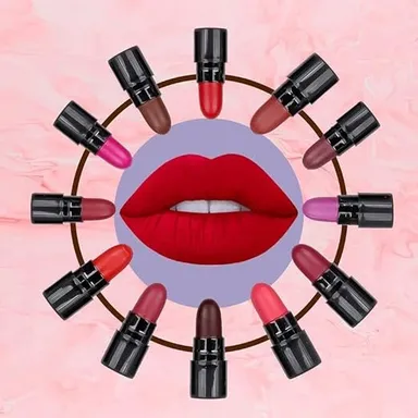 12 Piece Matte Lipstick Set Long Lasting Waterproof Velvet Finish Lipstick Kit for Women Multicolor Nude Pink Red Brown Makeup Lip Colour Combo Set Professional Cosmetic Gift Kit thumbnail 2