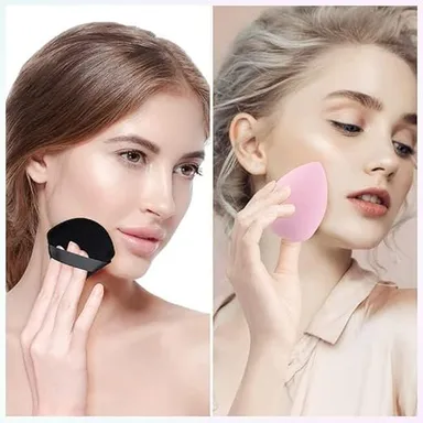 Professional Triangle Powder Puff Makeup Sponge with Finger Strap Soft Velvet Cosmetic Puff for Loose Powder Foundation Compact Setting Powder Blending Beauty Tool for Face Makeup thumbnail 3