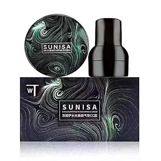 SUNISA Mushroom Head Air Cushion CC Cream Foundation Waterproof Long Lasting BB CC Cream Concealer Moisturising Makeup Base With Eyebrow Razor Set For Women All Skin Types image 2