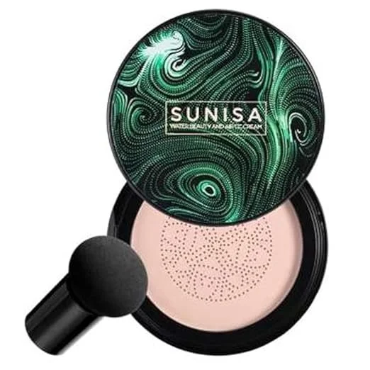 SUNISA Mushroom Head Air Cushion CC Cream Foundation Waterproof Long Lasting BB CC Cream Concealer Moisturising Makeup Base With Eyebrow Razor Set For Women All Skin Types image 3