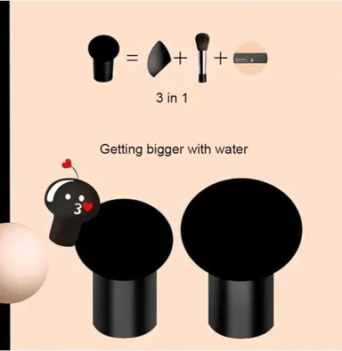 SUNISA Mushroom Head Air Cushion CC Cream Foundation Waterproof Long Lasting BB CC Cream Concealer Moisturising Makeup Base With Eyebrow Razor Set For Women All Skin Types thumbnail 5