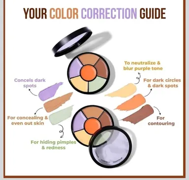Professional 6-Color Cream Concealer Palette with Finger Puff Applicators Full Coverage Colour Corrector Makeup Kit for Dark Circles Acne Spots Contouring thumbnail 3