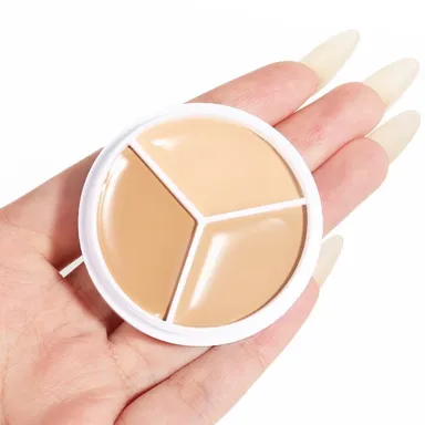 3 Shade Cream Concealer Palette Colour Correcting Makeup Kit for Dark Circles Blemishes Acne Spots Full Coverage Professional Face Contour Corrector thumbnail 1