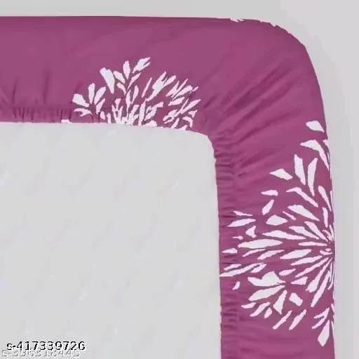 Elastic Fitted Glace Cotton King Size Double Bedsheet with 2 Pillow Covers 72x78 Inches Printed Soft Breathable Wrinkle Free Bed Sheet for Mattress with All Round Elastic Bedding Set India image 4