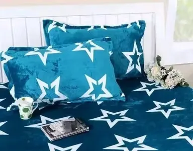 Aarvi Woolen Bedsheet Double Bed King Size Winter Soft Warm Fleece Bedsheet with 2 Pillow Covers Heavy Thermal Blanket Sheet for Cold Weather Home Bedding  thumbnail 1