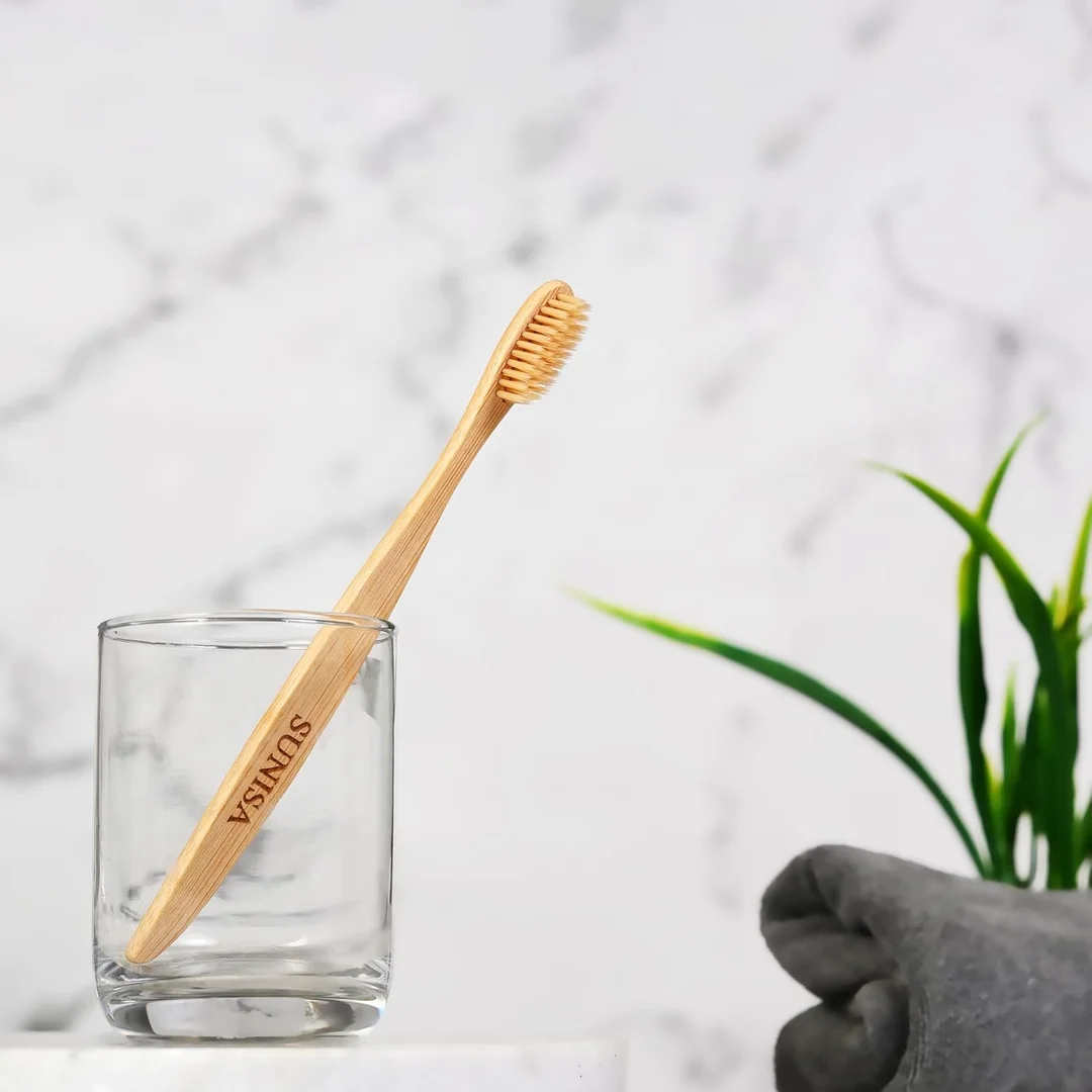 Sunisa Natural Bamboo Toothbrush Soft Bristles Eco Friendly Biodegradable Wooden Toothbrush for Adults Sustainable Oral Care Plastic Free Toothbrush India image 4