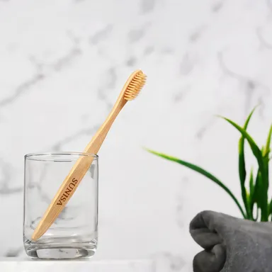 Sunisa Natural Bamboo Toothbrush Soft Bristles Eco Friendly Biodegradable Wooden Toothbrush for Adults Sustainable Oral Care Plastic Free Toothbrush India thumbnail 3