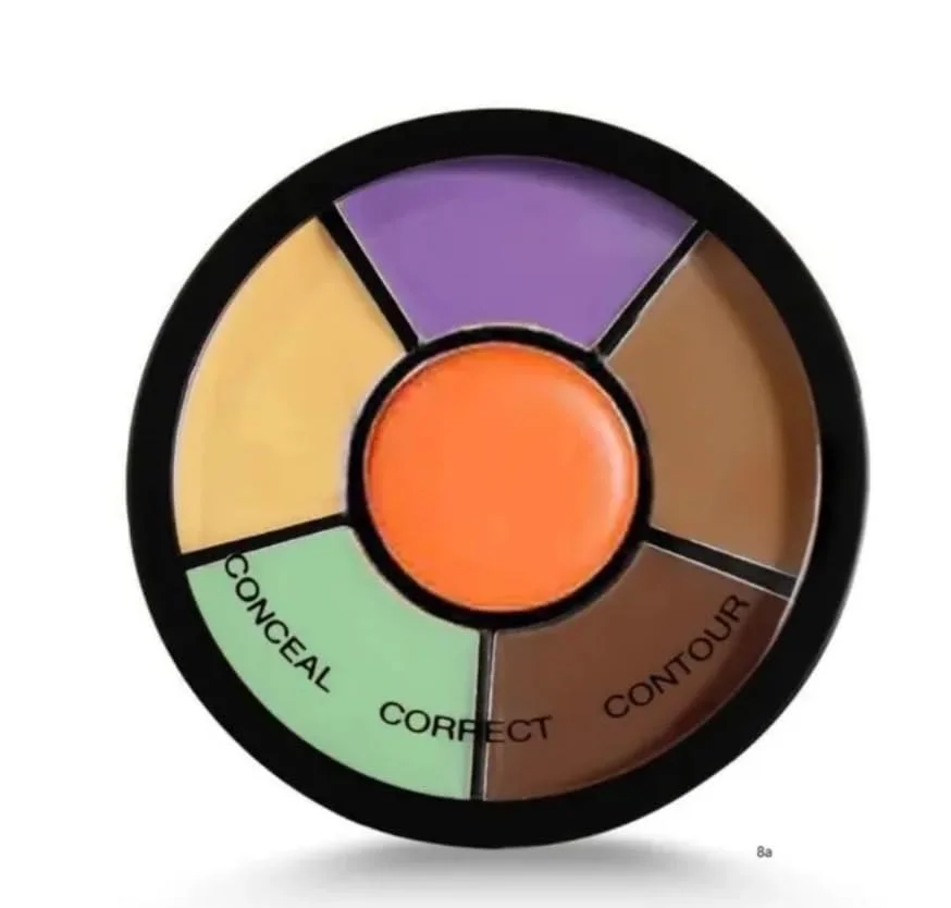 Professional 6 Colour Cream Concealer Palette Makeup Kit with Colour Corrector Shades for Dark Circles Blemishes Contour Highlight Full Coverage Face Makeup Palette image 4