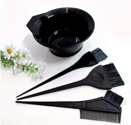 Professional Hair Colour Mixing Bowl with Dye Brush Set, Salon Hair Dye Applicator Kit with Tint Brush, Comb Applicator, Hair Colour Bowl for Home Hair Coloring, Bleach, Dye, Highlighting Kit image 1