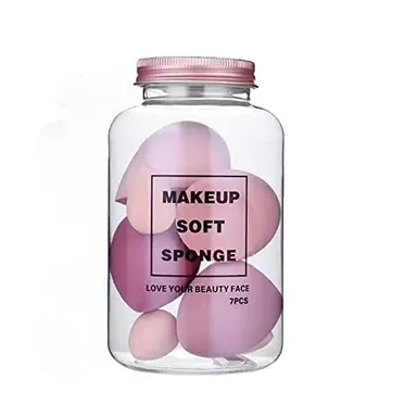 Professional Makeup Sponge Blender Set with Storage Jar 7pcs Soft Beauty Blender for Liquid Foundation Concealer Powder Cream Cosmetic Makeup Tool Kit for Women Girls thumbnail 1