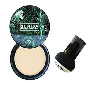 Sunisa Mushroom Head Air Cushion CC Cream Foundation Waterproof Long Lasting Oil Control Moisturising BB CC Cream with Dual Makeup Brush Natural Coverage Base Makeup WT Shade thumbnail 1