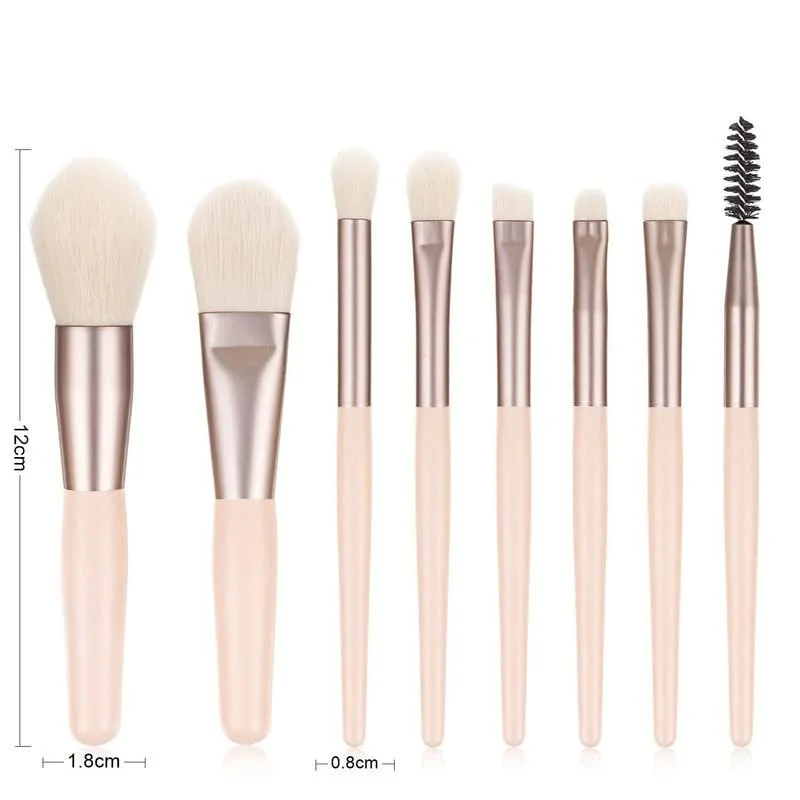 Professional 8 Piece Makeup Brush Set with Travel Pouch Premium Soft Synthetic Cosmetic Brushes for Foundation Powder Blush Contour Eyeshadow Eyebrow Makeup Kit image 2