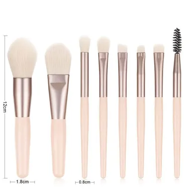 Professional 8 Piece Makeup Brush Set with Travel Pouch Premium Soft Synthetic Cosmetic Brushes for Foundation Powder Blush Contour Eyeshadow Eyebrow Makeup Kit thumbnail 1
